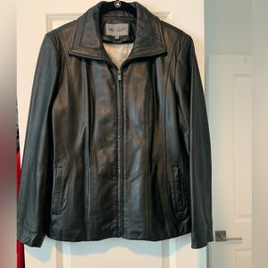 EUC Bromley Collection Genuine Black Leather Jacket.  Size XL
